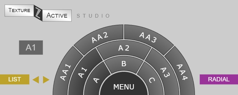 2D Radial Menu in 3D and VR with ZIM TextureActive and three.js
